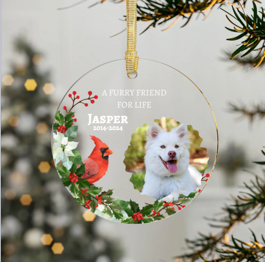 A Friend for Life Personalized Pet Photo Ornament