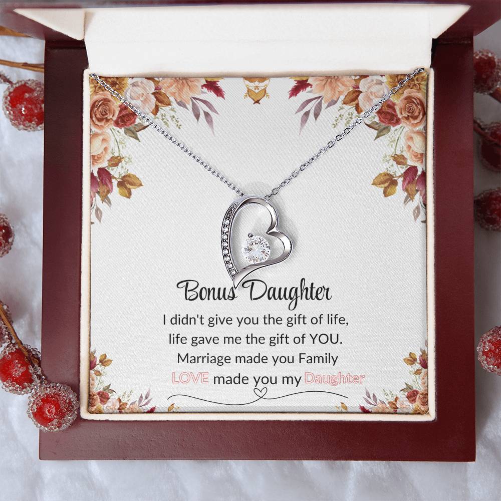 Bonus Daughter | Red Flower Forever Love Necklace