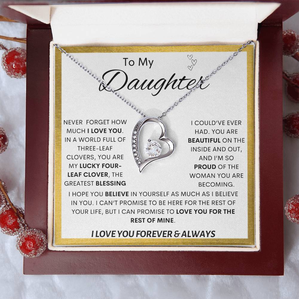 To My Daughter | Lucky Clover Forever Love Necklace