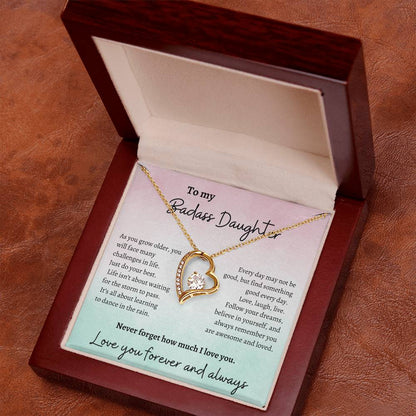 To my Badass Daughter Love Necklace