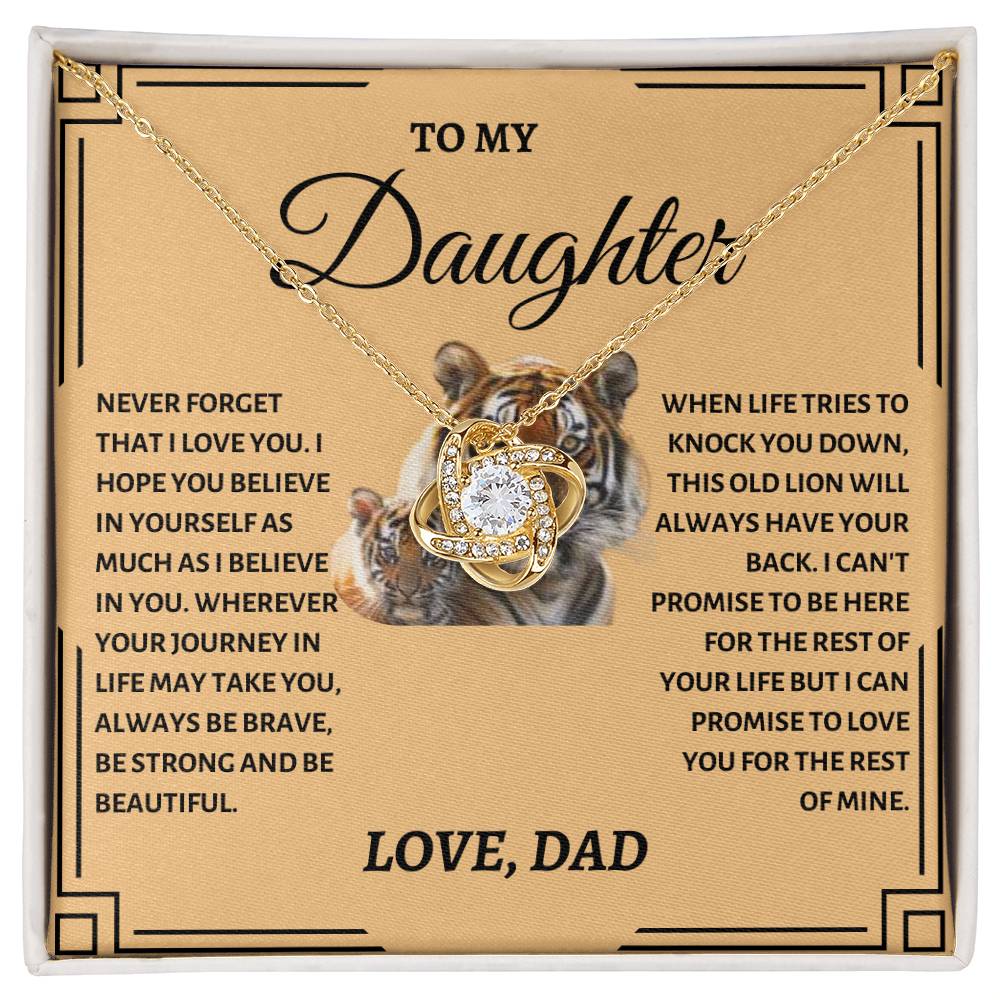 To My Daughter | Tiger Love Knot Necklace