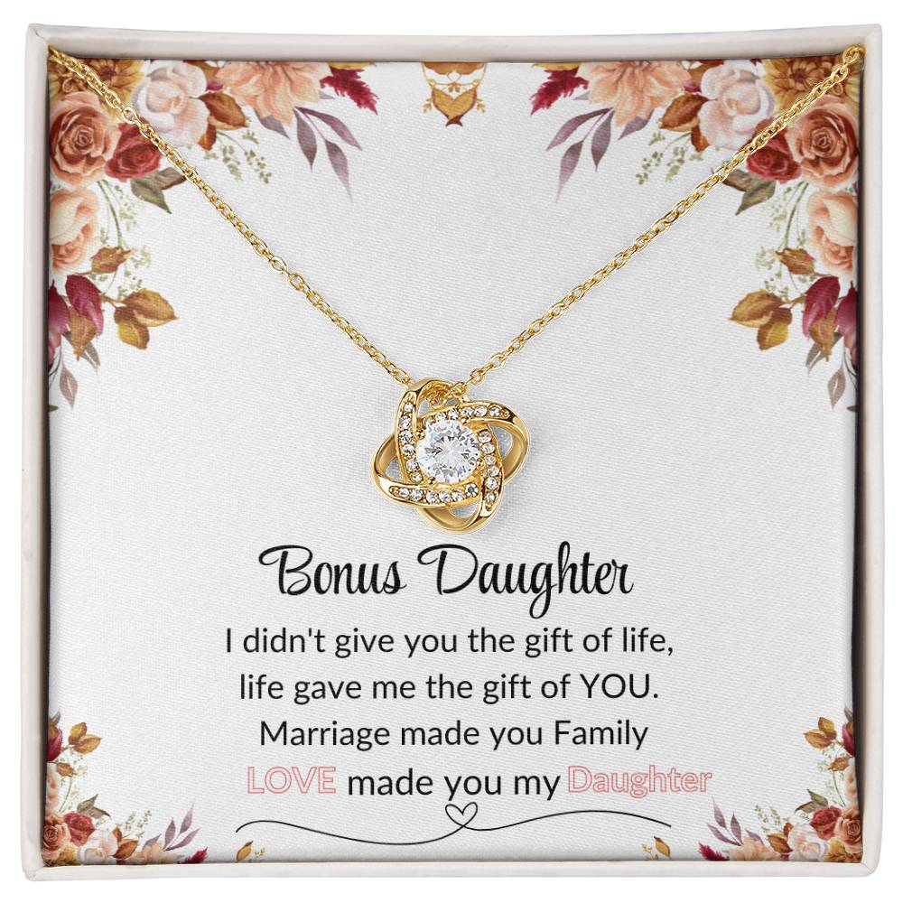 Bonus Daughter | Red Flower Love Knot Necklace