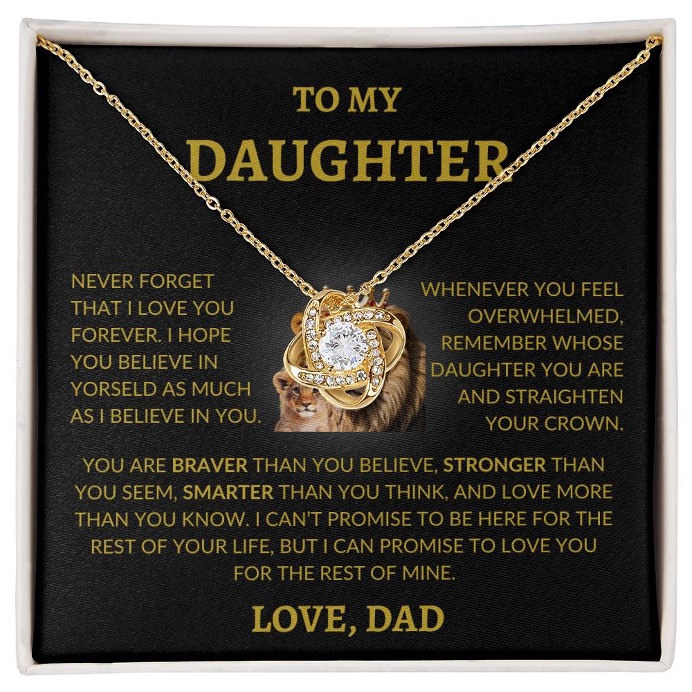 To my Daughter | Lion Love Knot Necklace