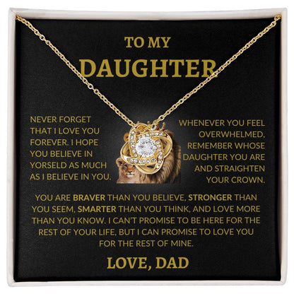 To my Daughter | Lion Love Knot Necklace