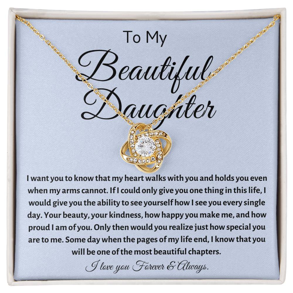 To My Beautiful Daughter | Love Knot Necklace