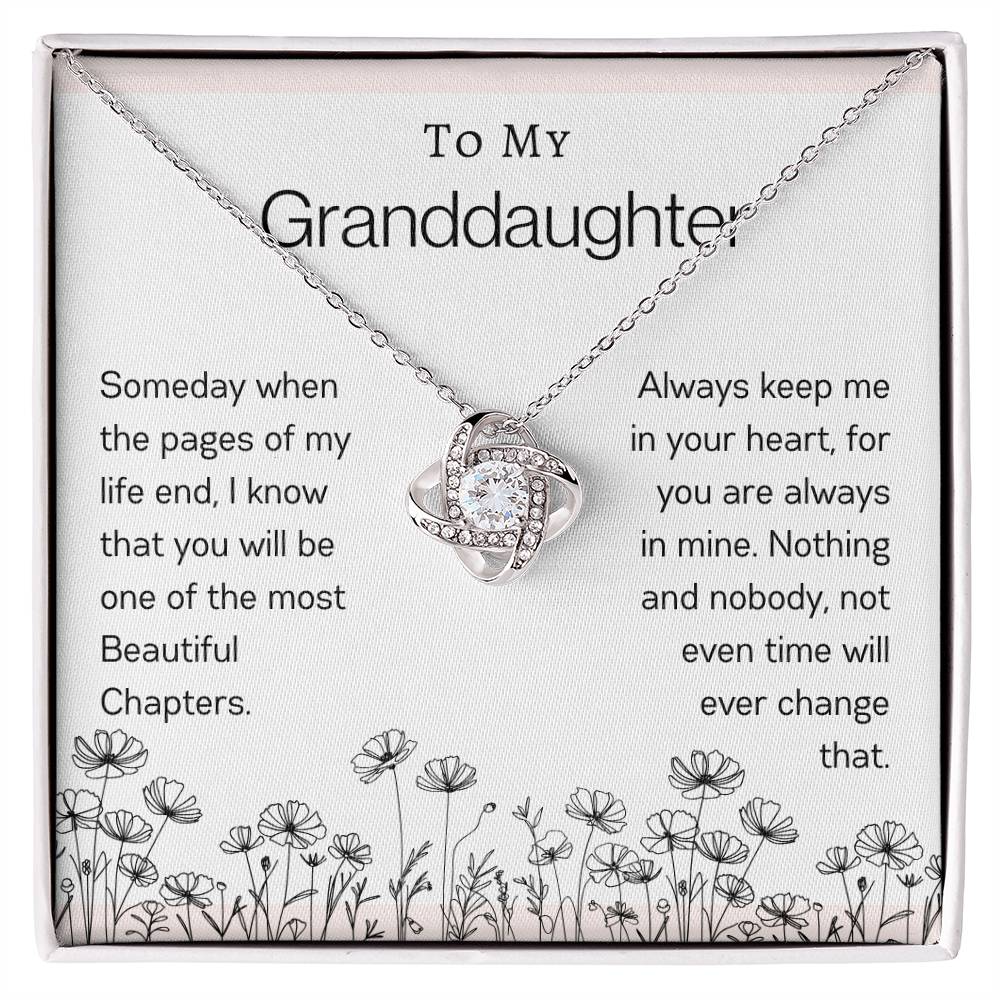 To My Granddaughter | Flower Love Knot Necklace