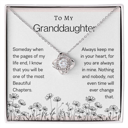 To My Granddaughter | Flower Love Knot Necklace