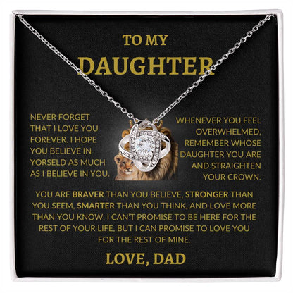 To my Daughter | Lion Love Knot Necklace