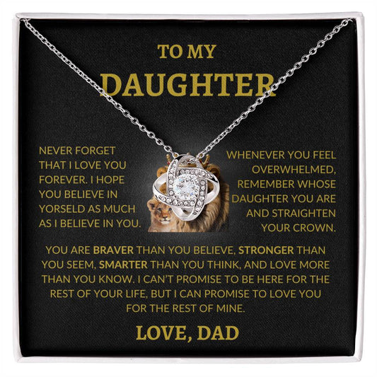 To my Daughter | Lion Love Knot Necklace