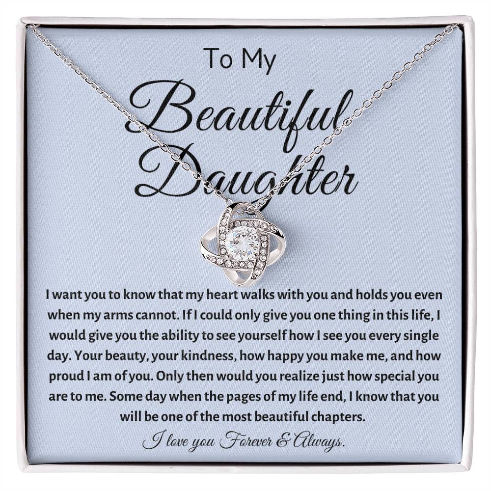 To My Beautiful Daughter | Love Knot Necklace