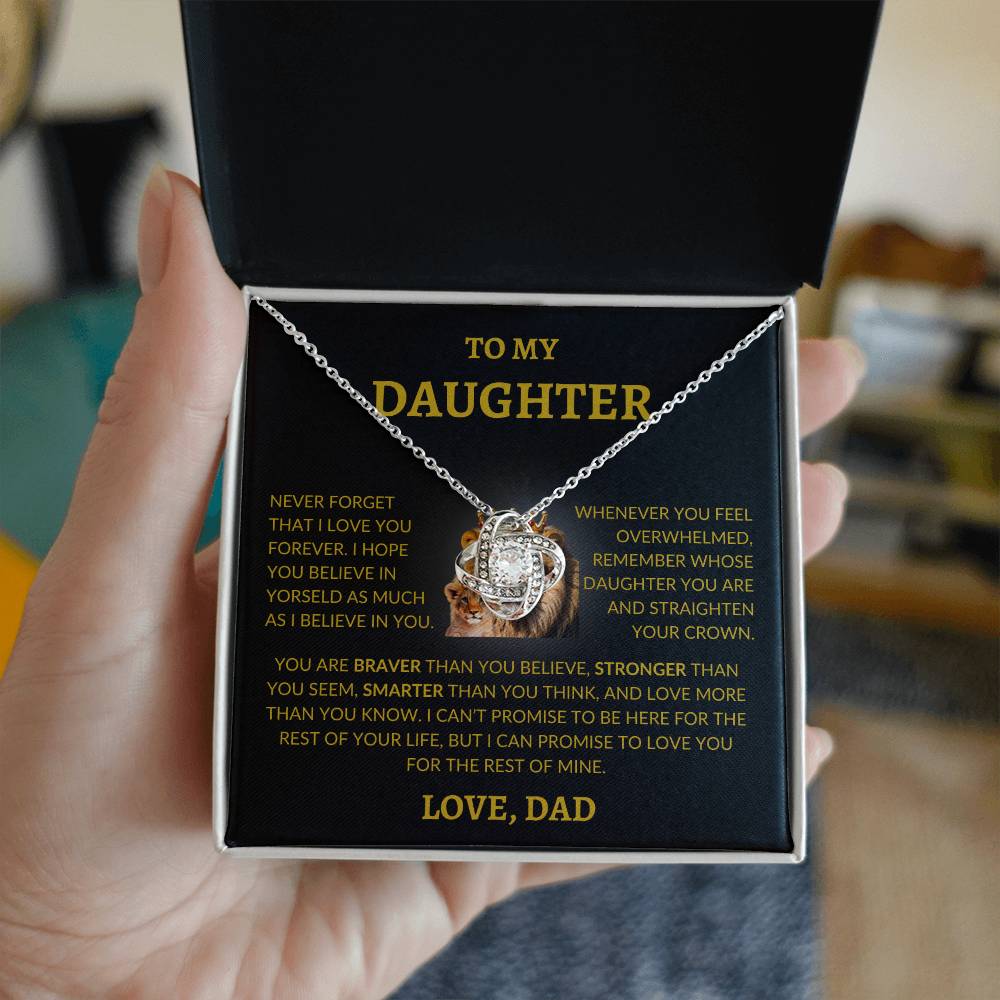 To my Daughter | Lion Love Knot Necklace