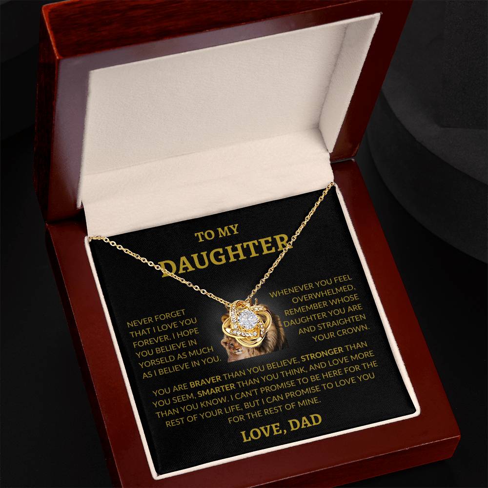 To my Daughter | Lion Love Knot Necklace