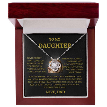 To my Daughter | Lion Love Knot Necklace