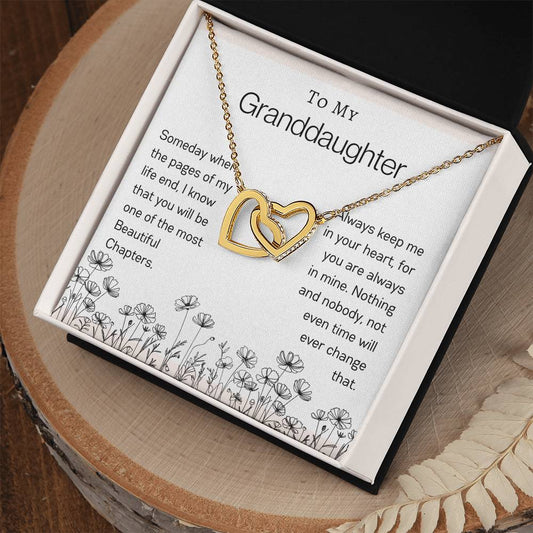 To My Granddaughter | Flower Interlocking Hearts Necklace