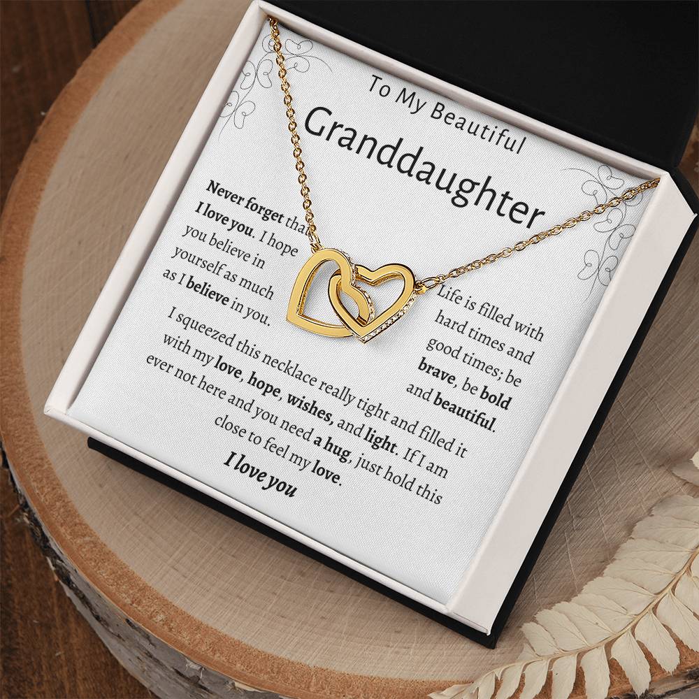 To My Beautiful Granddaughter | Interlocking Hearts Necklace