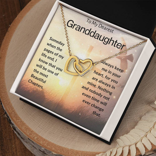 To My Dearest Granddaughter | Interlocking Hearts Necklace