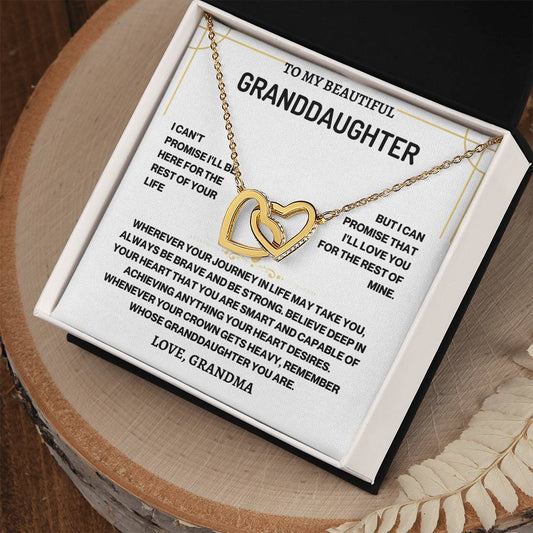 To My Beautiful Granddaughter | Journey Interlocking Hearts Necklace