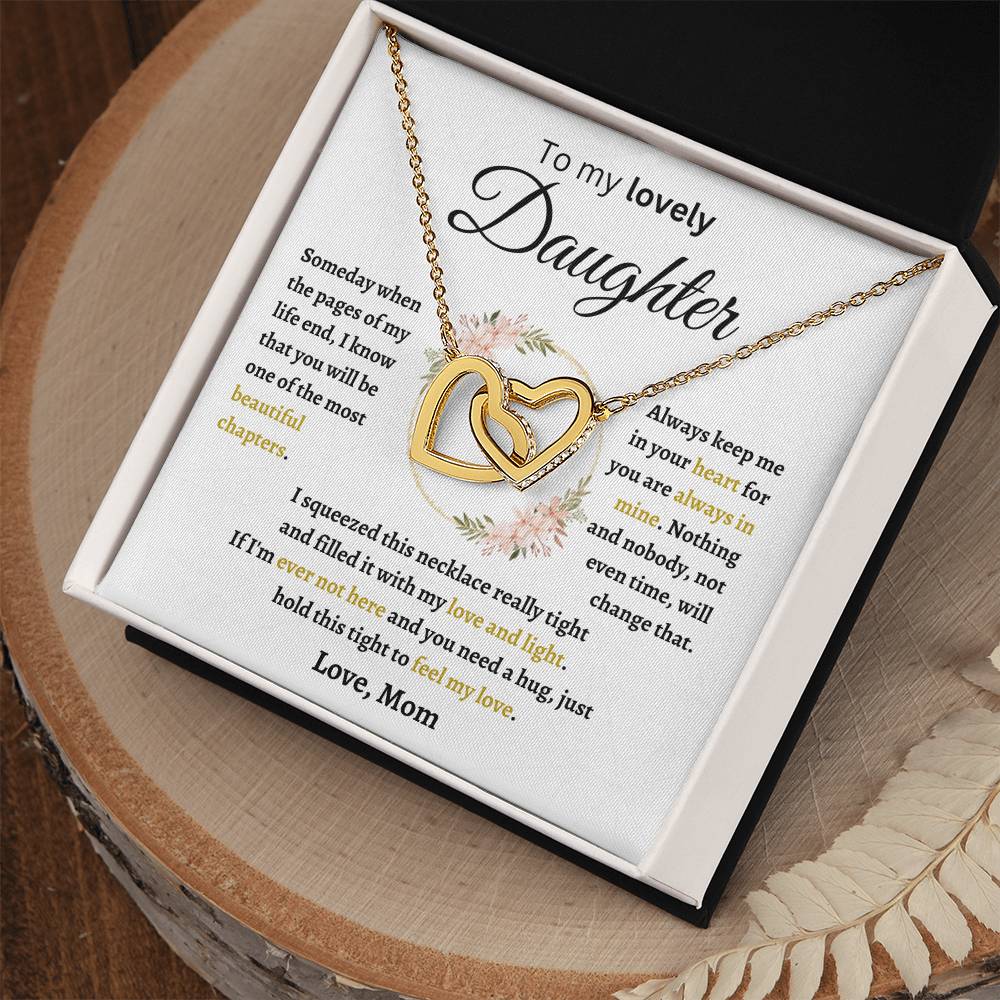 To My Lovely Daughter | Interlocking Hearts Necklace