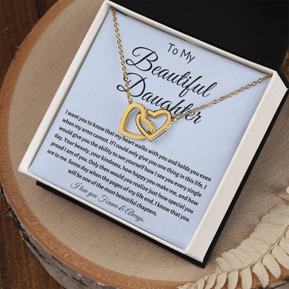 To My Beautiful Daughter | Interlocking Hearts Necklace