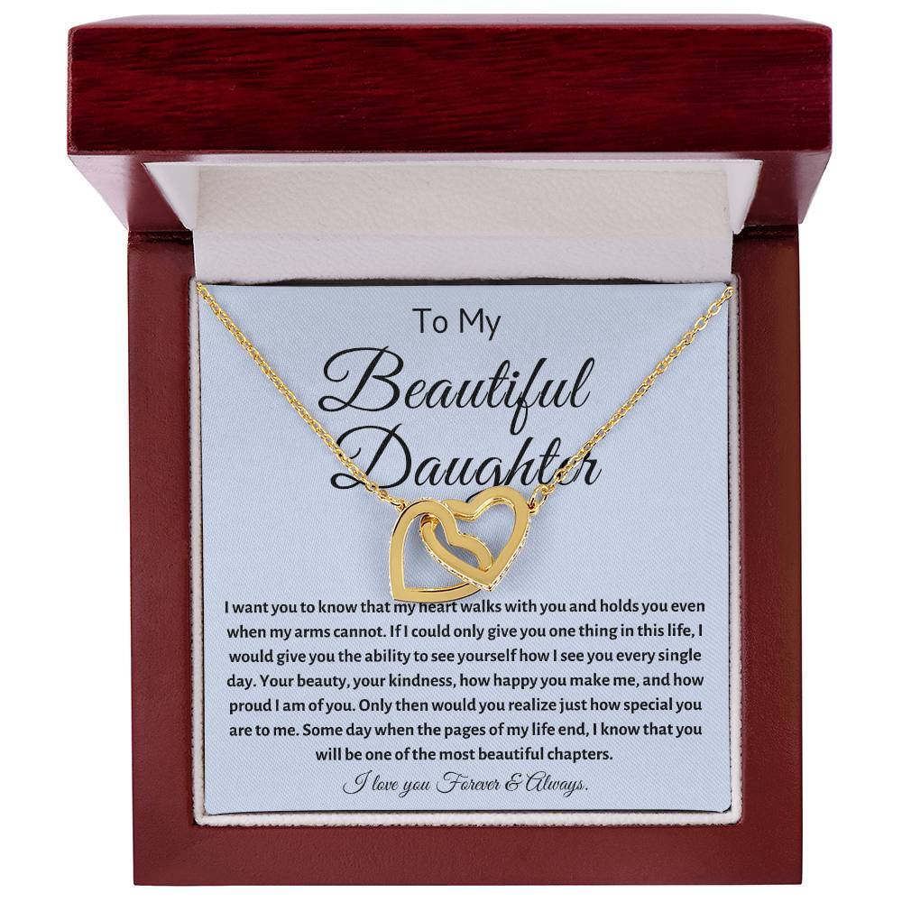 To My Beautiful Daughter | Interlocking Hearts Necklace