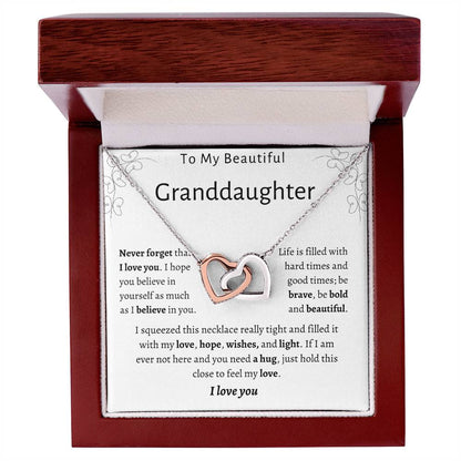 To My Beautiful Granddaughter | Interlocking Hearts Necklace