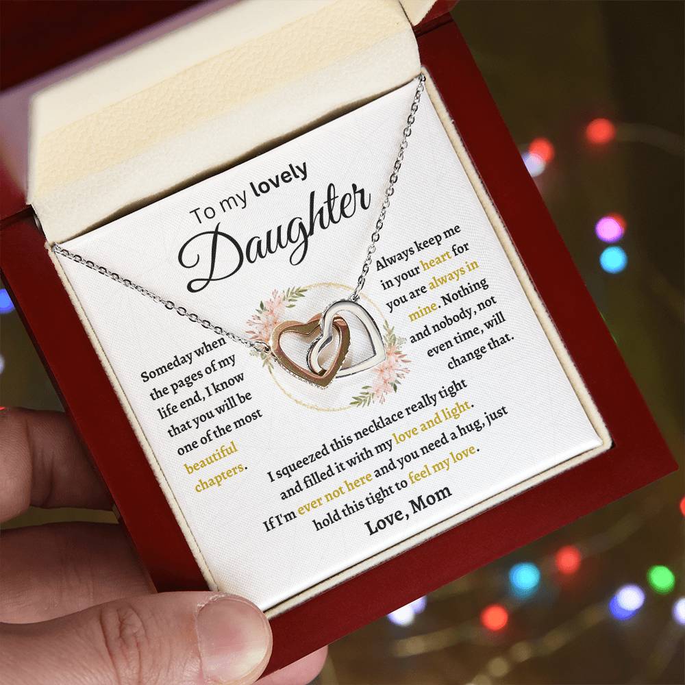 To My Lovely Daughter | Interlocking Hearts Necklace