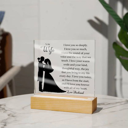 To My Wife | Square Acrylic Plaque