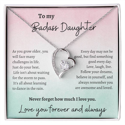 To my Badass Daughter Love Necklace