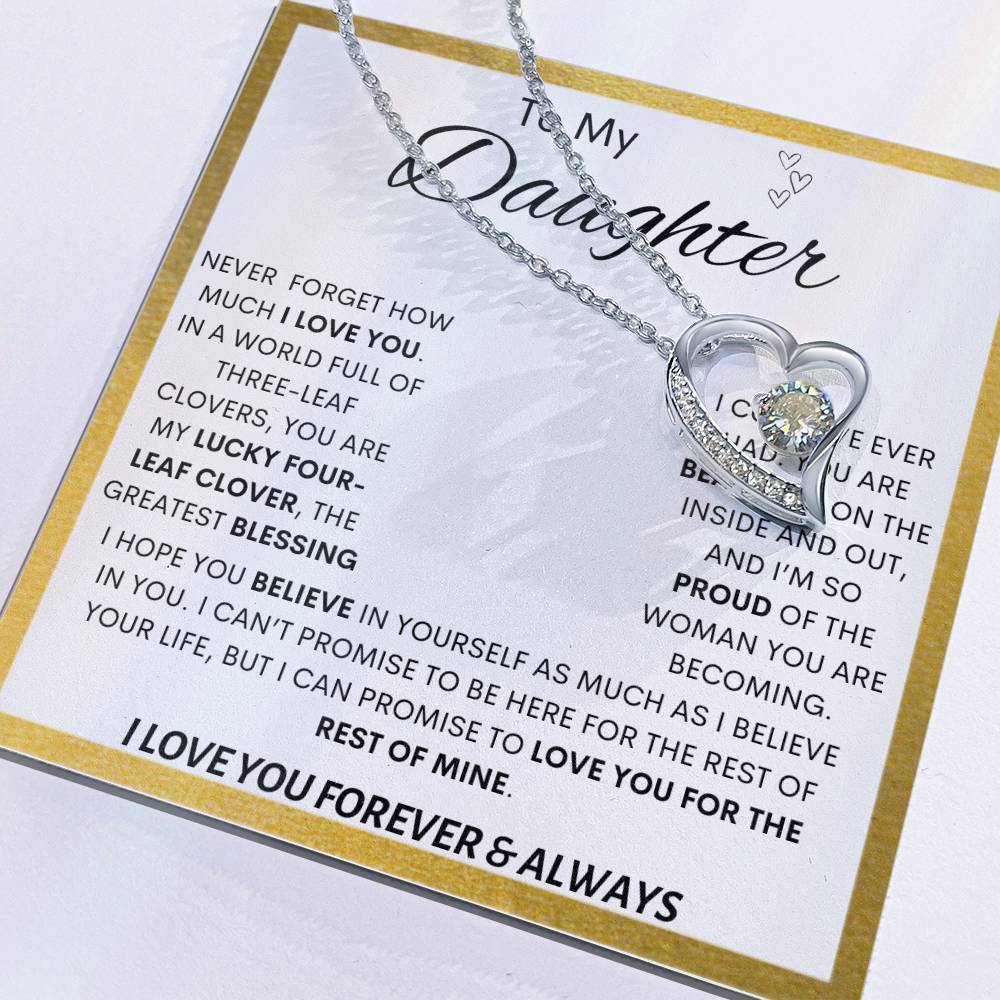 To My Daughter | Lucky Clover Forever Love Necklace