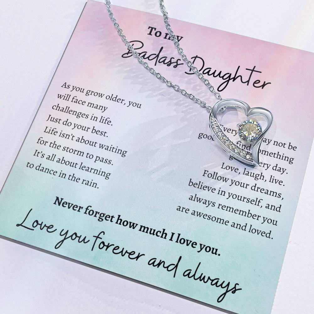 To my Badass Daughter Love Necklace