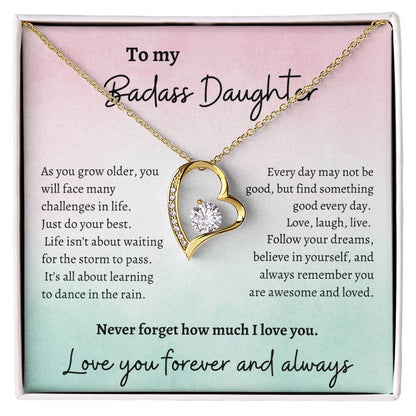 To my Badass Daughter Love Necklace