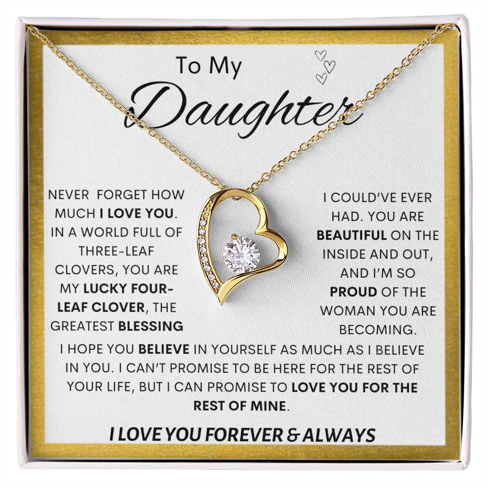 To My Daughter | Lucky Clover Forever Love Necklace