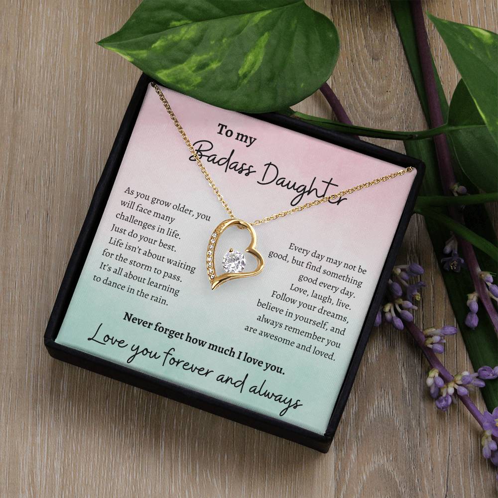 To my Badass Daughter Love Necklace