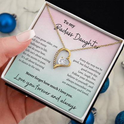 To my Badass Daughter Love Necklace