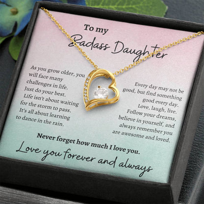 To my Badass Daughter Love Necklace